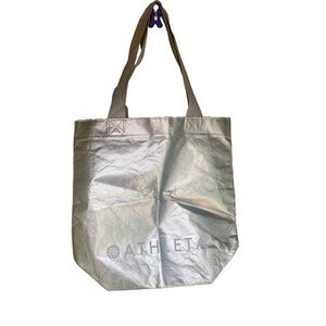Athleta Silver Metallic Tote Bag